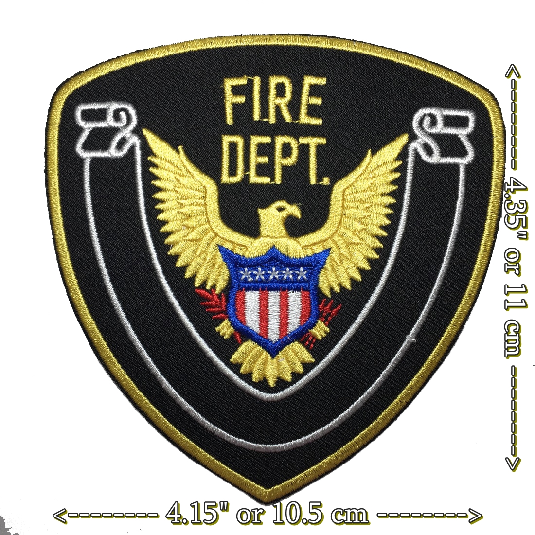 Fire Department ไฟ ตัวรีดติดเสื้อ อาร์มรีด อาร์มปัก ตกแต่งเสื้อผ้า หมวก กระเป๋า แจ๊คเก็ตยีนส์ Badge Embroidered Iron on Patch
