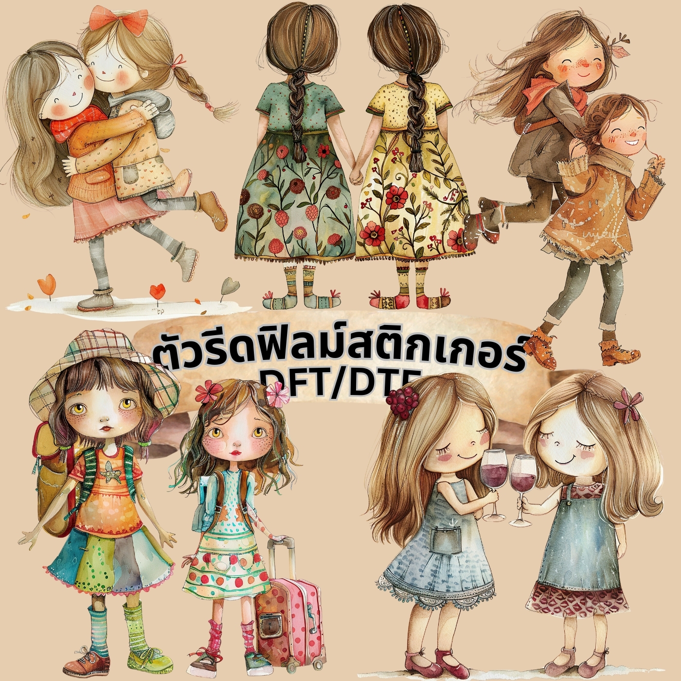 ตัวรีดติดเสื้อ Best FRiend ฟิลม์รีดร้อน พิมพ์ลาย สกรีนลาย ฟิลม์ DFT DTF