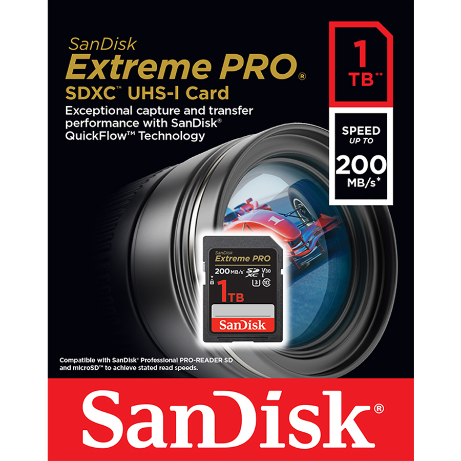 SanDisk Ultra SD Card ClassU3 1TB Speed 200MB/s / 140MB/s R/W (SDSDXXD-1T00G-GN4IN) SDXC เมมโมรี่การ์ด สำหรับ SDCARD กล้องมิลเลอร์เลส DSLR Mirrorless ประกันตลอดอายุการใช้งาน