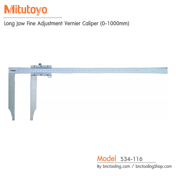 Mitutoyo,Long Jaw Fine Adjustment Vernier Caliper (0-1000mm),534-116