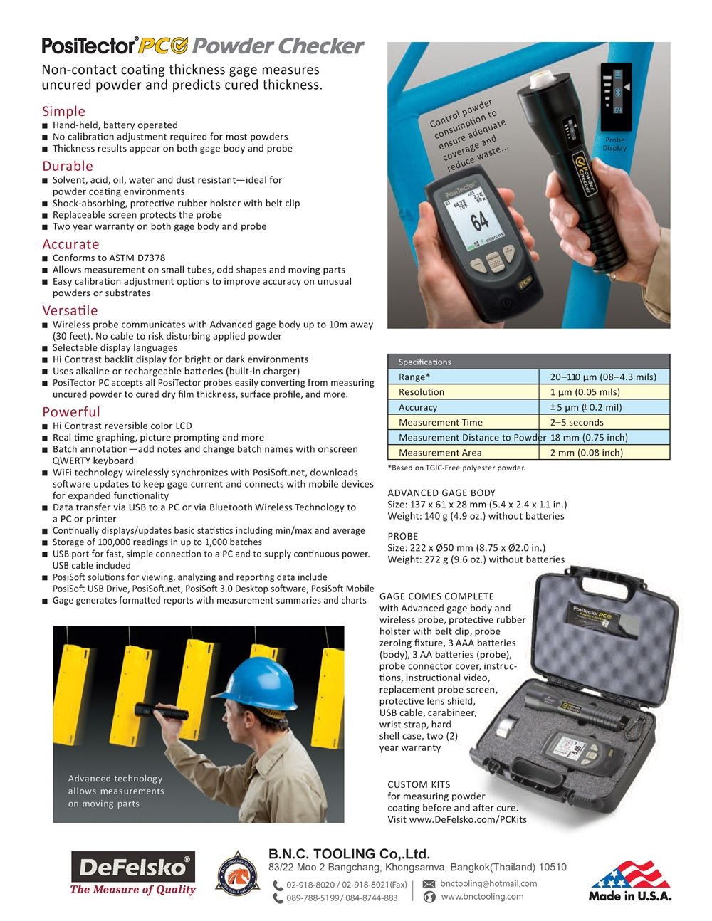 DeFelsko,Powder Thickness Gage,PosiTector PC