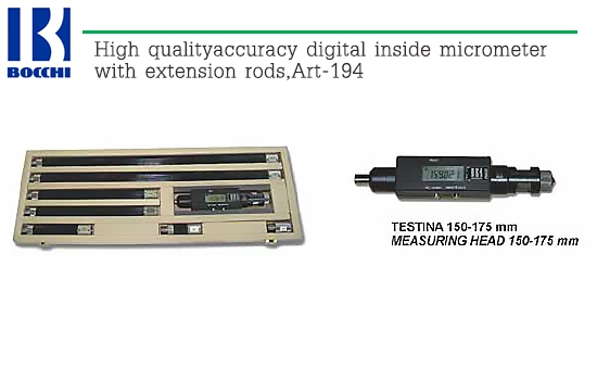 BOCCHI,High qualityaccuracy digital inside micrometer with extension rods,Art-194