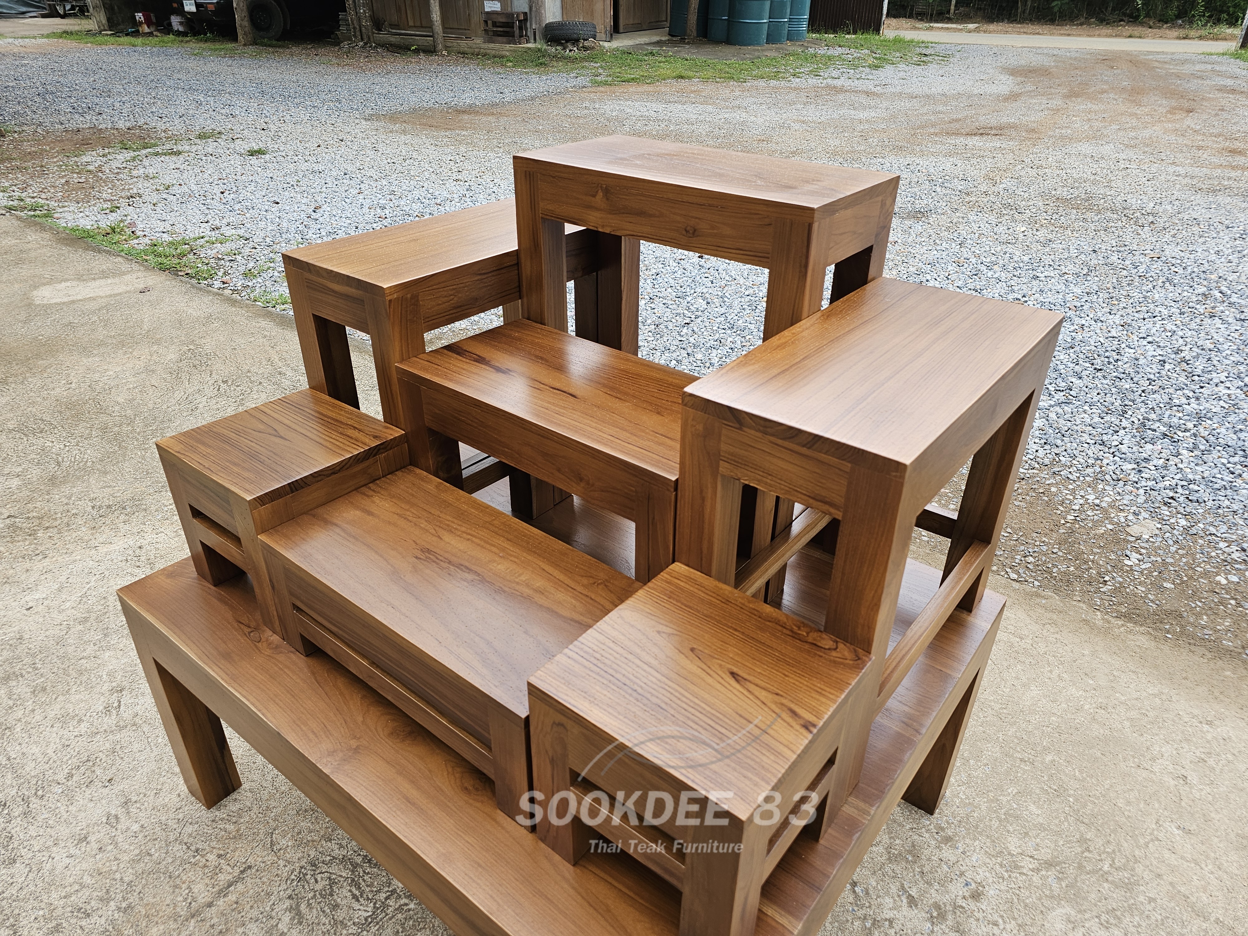 โต๊ะหมู่ 7 x 9 เรียบ ขาตรง