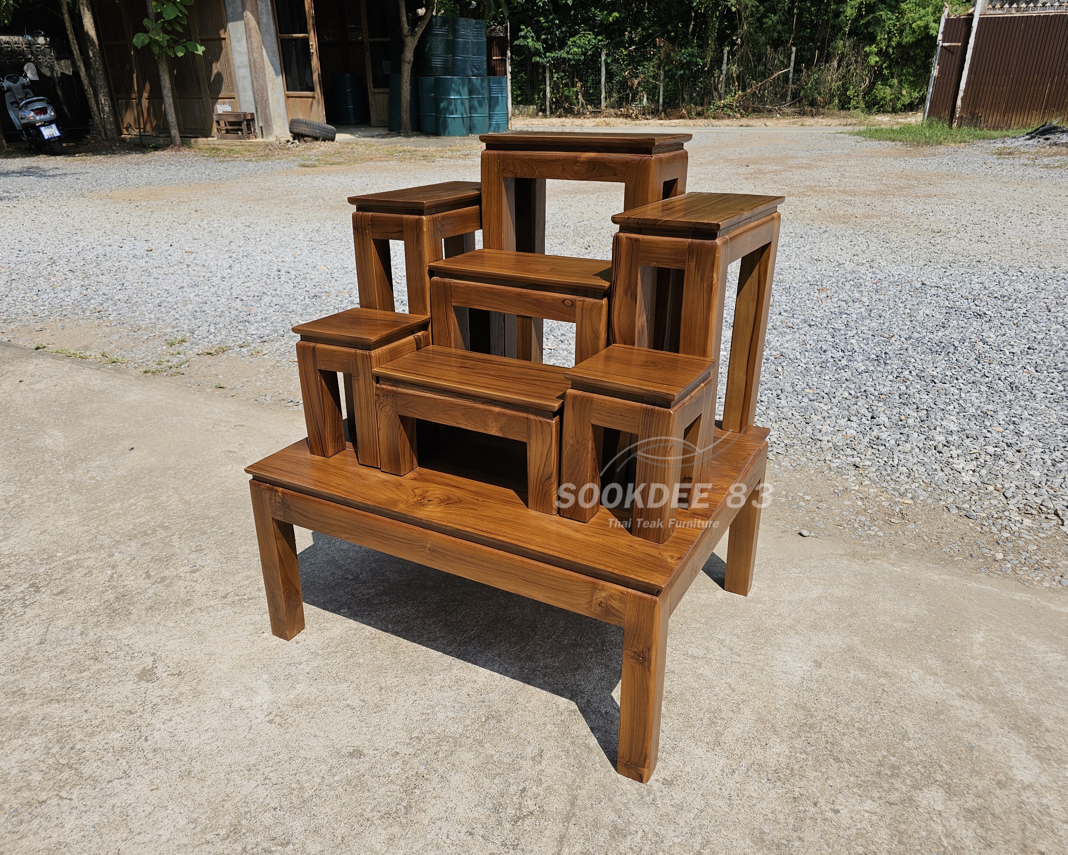 โต๊ะหมู่ 7 x 7 เรียบ ขาตรง