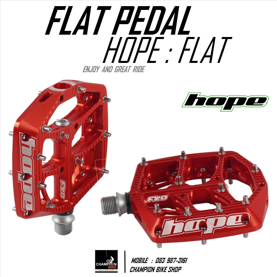 บันได HOPE : MTB FLAT PEDALS สีแดง
