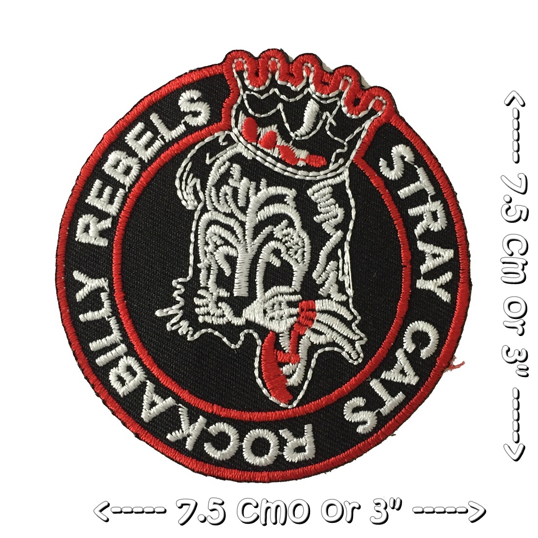 The Stray Cats วงดนตรี ร็อค เฮฟวี่เมทัล พังค์ ตัวรีดแบบปัก อาร์มปัก ตัวรีดติดเสื้อ ตัวรีด ติดกระเป๋า ติดหมวก ติดแจ๊คเก็ต Rock Iron on Embroidered Patch