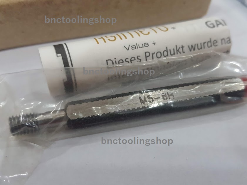 เทรดปลั๊กเกจเหล็กแข็ง - Steel Thread Plug Gauge (Standard Type)Asimeto Steel Thread Plug Gauge (Standard Type) Brand : Asimeto Model: M5-6H DIM13 6H-M5