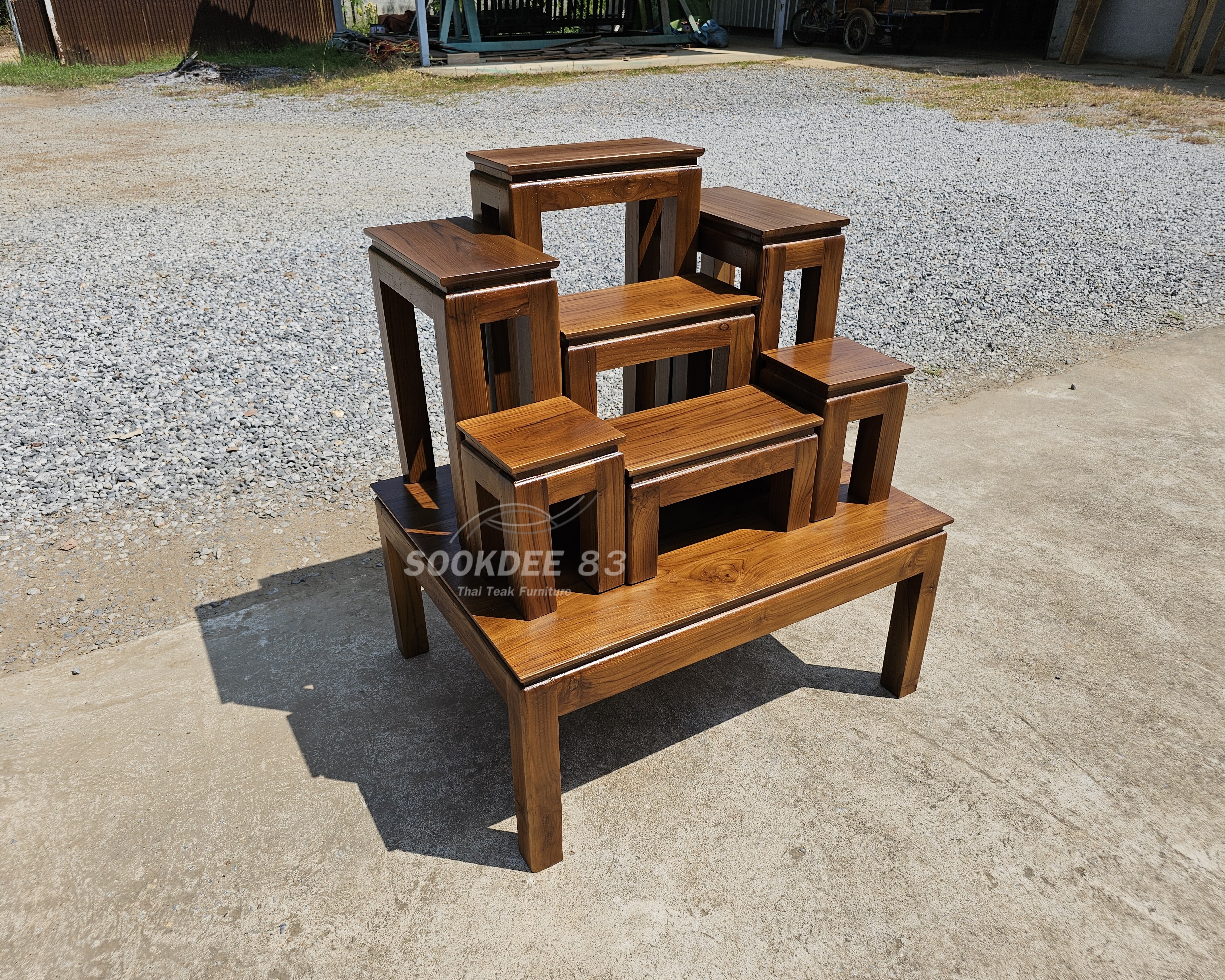 โต๊ะหมู่ 7 x 7 เรียบ ขาตรง