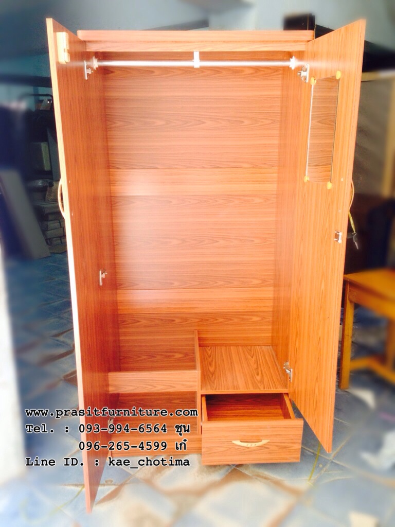 ตู้เสื้อผ้า ขนาด 80 ซม. 1 ลิ้นชัก