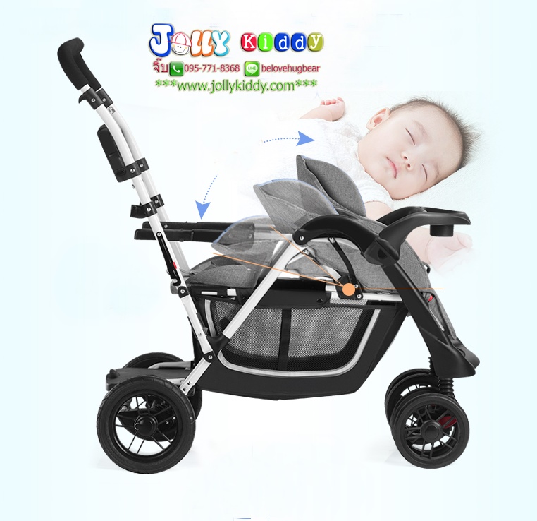 CS10172 รถเข็นเด็ก พี่น้อง Mshenma ที่นั่งสองตอน