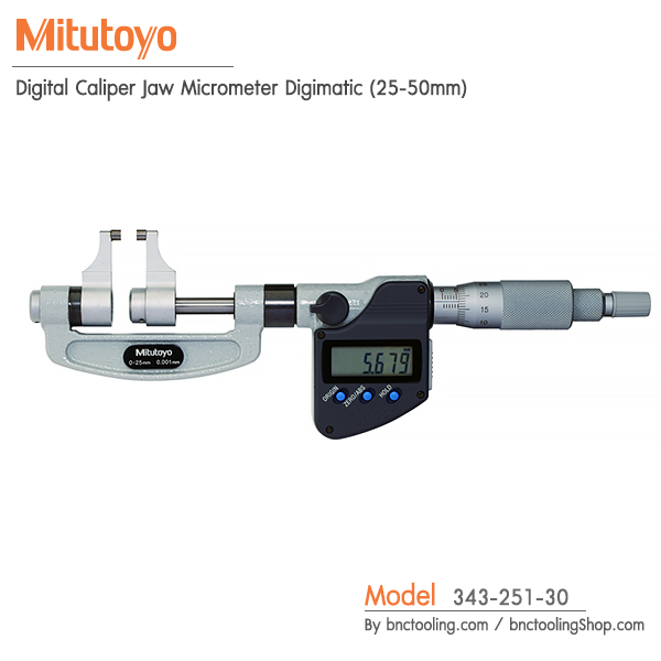 Mitutoyo,Digital Caliper Jaw Micrometer Digimatic (25-50mm),343-251-30