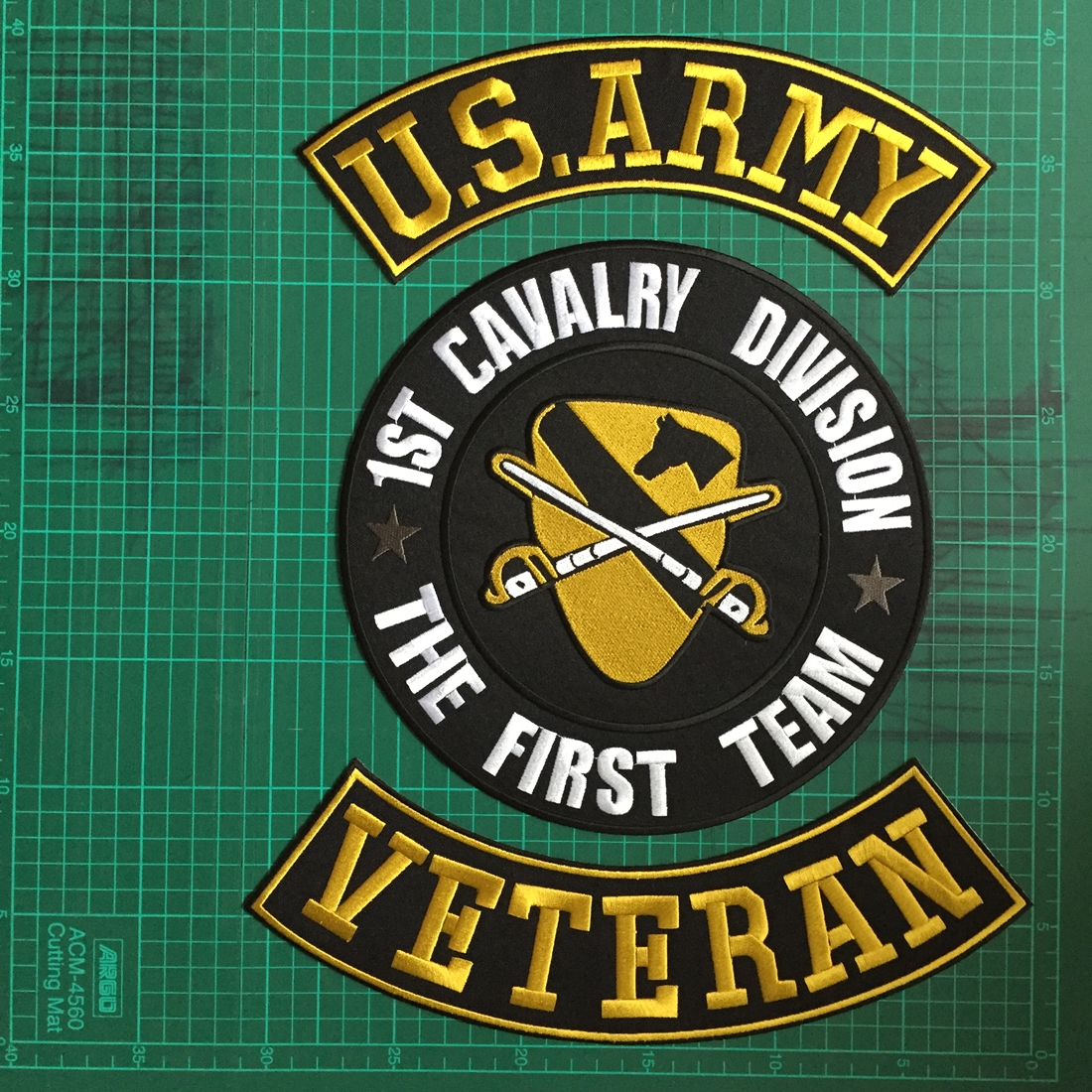 Set 3 ชิ้น U.S. Army ตัวรีดติดเสื้อ อาร์มรีด อาร์มปัก ตกแต่งเสื้อผ้า แจ๊คเก็ตยีนส์ Embroidered Iron on Patch ขนาดใหญ่