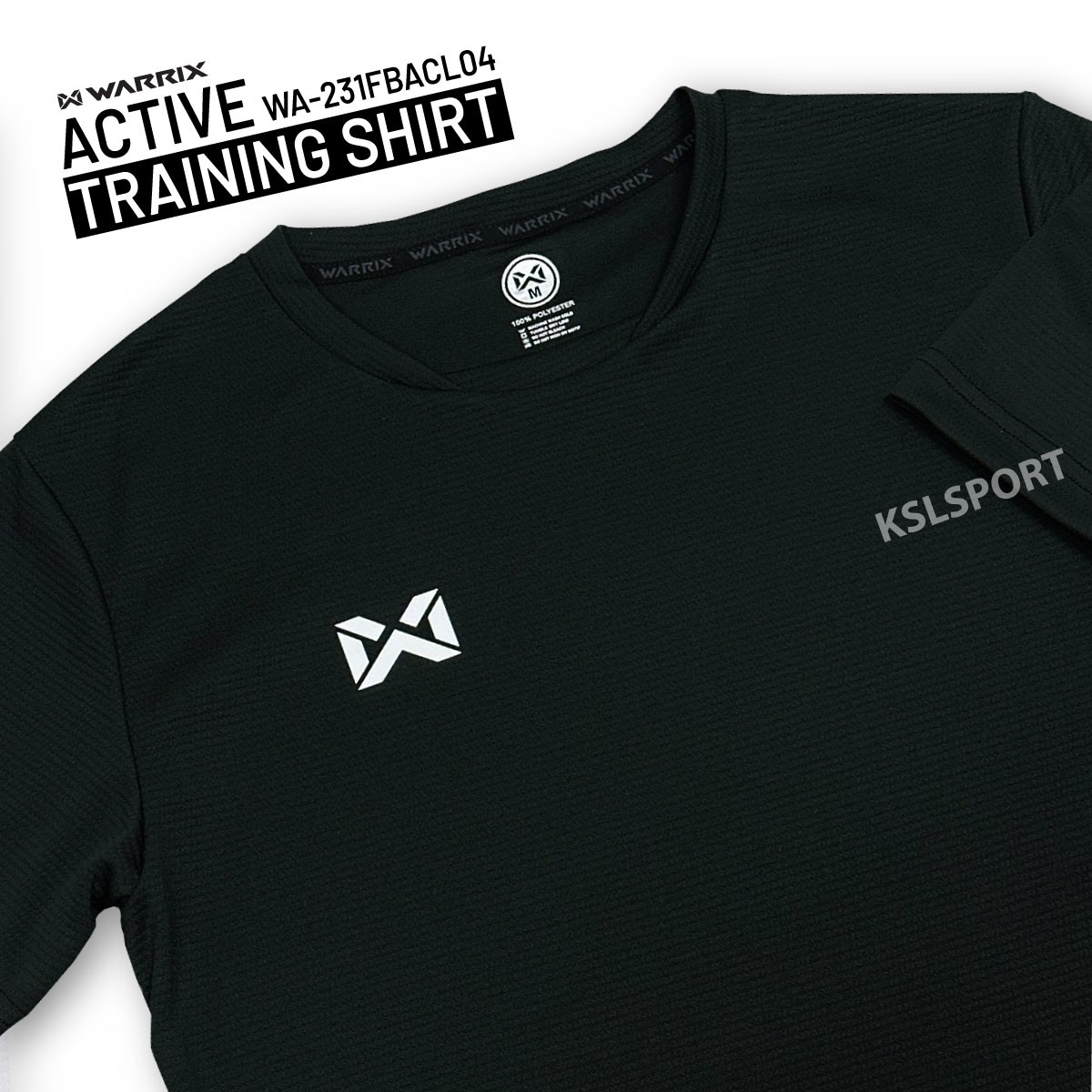 WARRIX เสื้อกีฬา Active Training SHIRT เสื้อออกกำลังกาย สีล้วน รหัส WA-231FBACL04 สีดำ/ขาว/เทา/กรมท่า/ส้ม/เขียวสะท้อนแสง