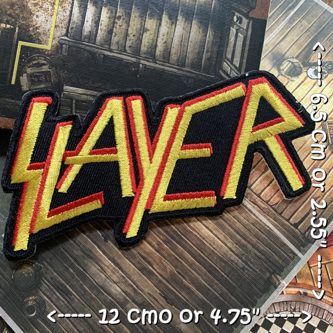 Slayer วงดนตรี ร็อค เฮฟวี่เมทัล พังค์ ตัวรีดแบบปัก อาร์มปัก ตัวรีดติดเสื้อ ตัวรีด ติดกระเป๋า ติดหมวก ติดแจ๊คเก็ต Rock Iron on Embroidered Patch
