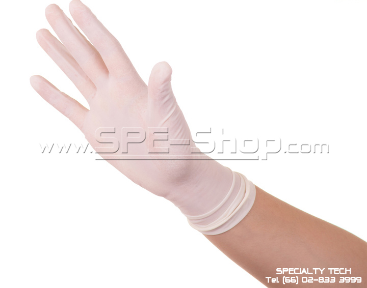 ถุงมือไนไตรสีขาว Cleanroom Class 1,000-10,000 (White Nitrile Glove)