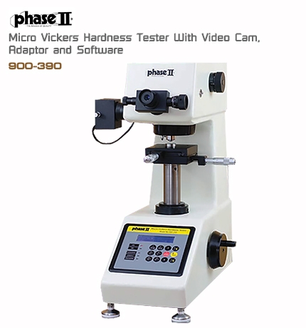 Phase II,Micro Vickers Hardness Tester With Video Cam, Adaptor and Software,900-390