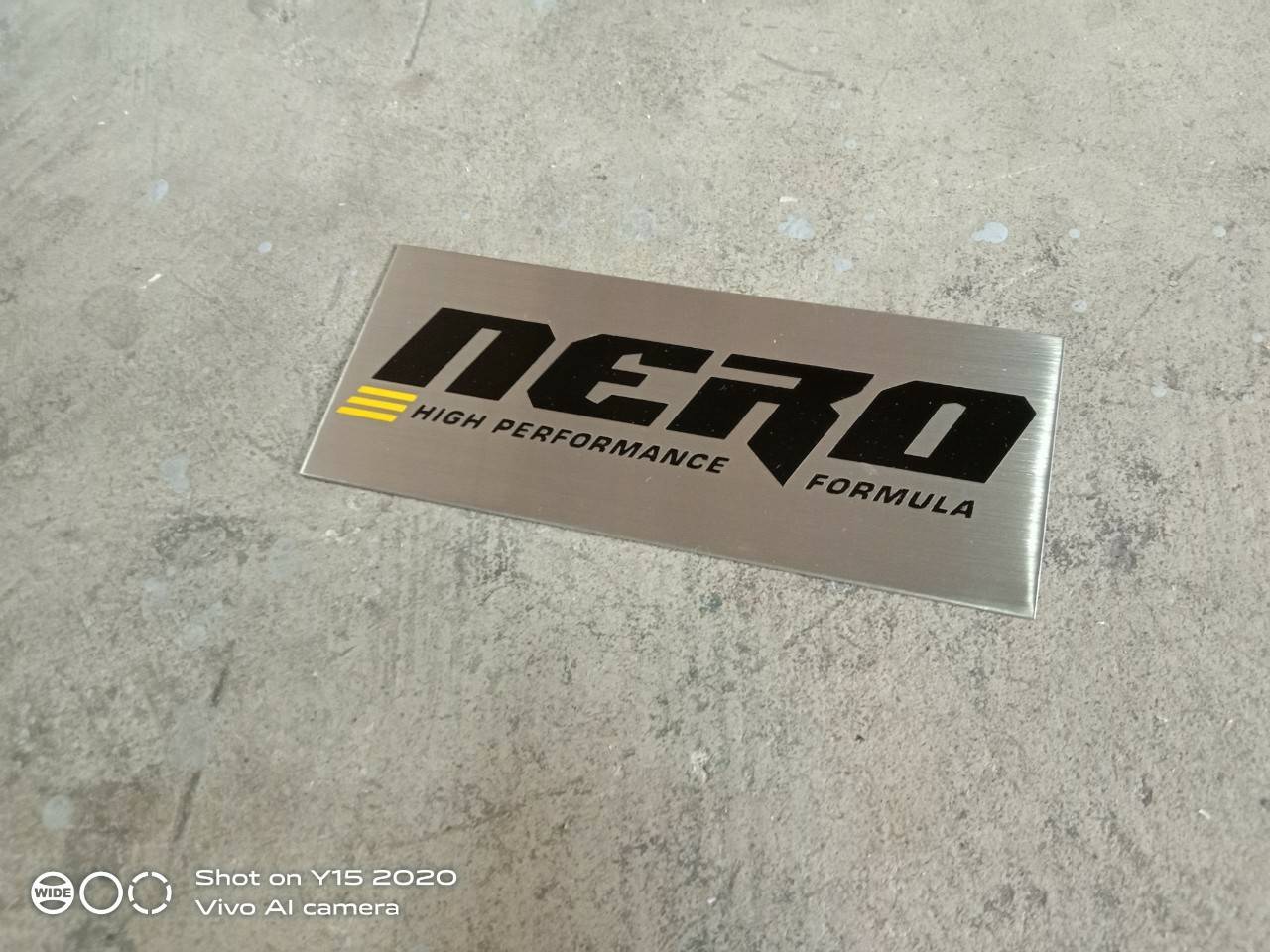 ป้ายสแตนเลสกัดกรด - NERO HIGN PERFORMABCE FORMULA