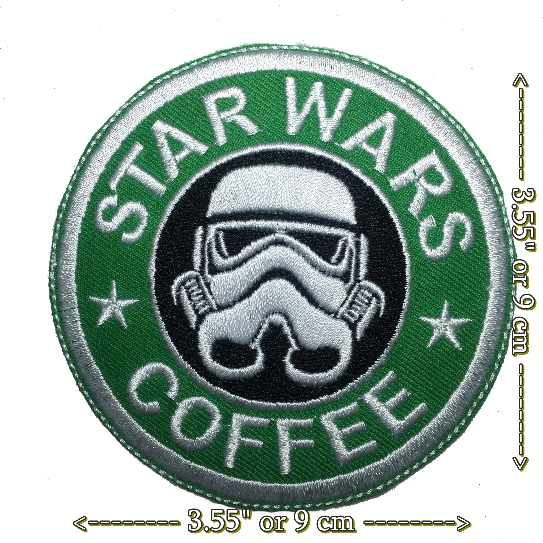 Star Wars Coffee ตัวรีดติดเสื้อ อาร์มรีด อาร์มปัก ตกแต่งเสื้อผ้า หมวก กระเป๋า แจ๊คเก็ตยีนส์ Movie Embroidered Iron on Patch