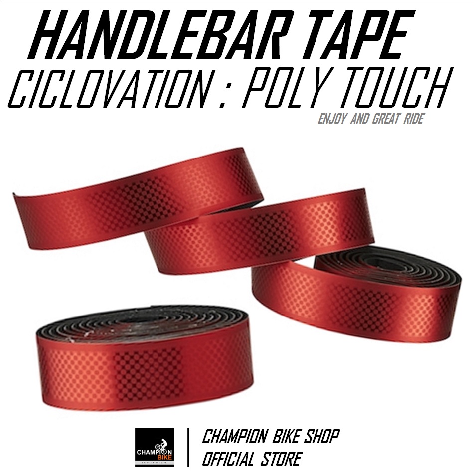 ผ้าพันแฮนด์เสือหมอบ สีแดงเมทัลลิก CICLOVATION : POLT TOUCH - VAPOR METALLIC RED HANDLEBAR TAPE