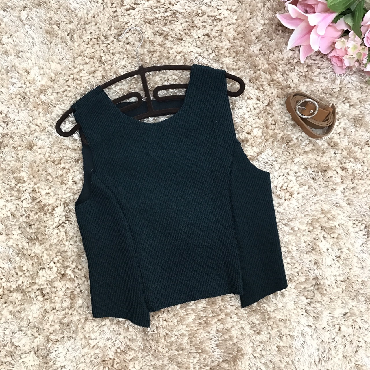 ชุดเซ็ทเดรสและเสื้อกั๊ก พร้อมเข็มขัด สุดคุ้มมากค่ะ ส่งฟรี ems