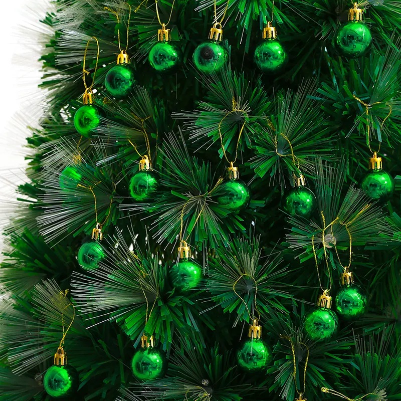 ลูกบอลสีเขียว 3cm (24 ชิ้น) ลูกบอลตกแต่งต้นคริสต์มาส 24 ชิ้น เครื่องประดับต้นคริสมาสต์ลูกบอลตกแต่งแขวนบ้าน Xmas Partyornament