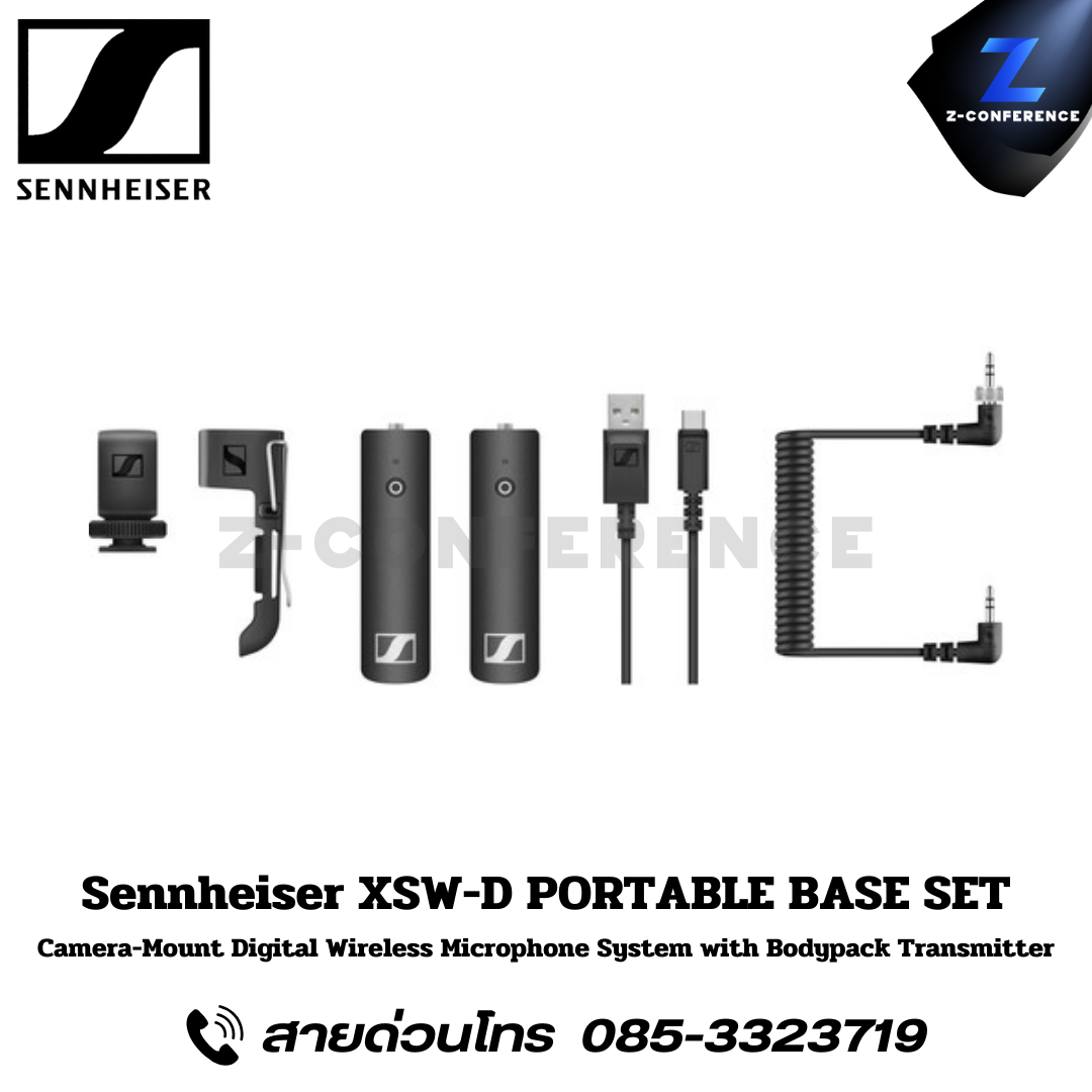SENNHEISER XSW-D PORTABLE BASE SET, Camera-Mount Digital Wireless Microphone System with Bodypack Transmitter (No Microphone, 2.4 GHz), ไมค์ลอย, ไมค์ลอยไร้สาย, ชุดไมค์ลอย,