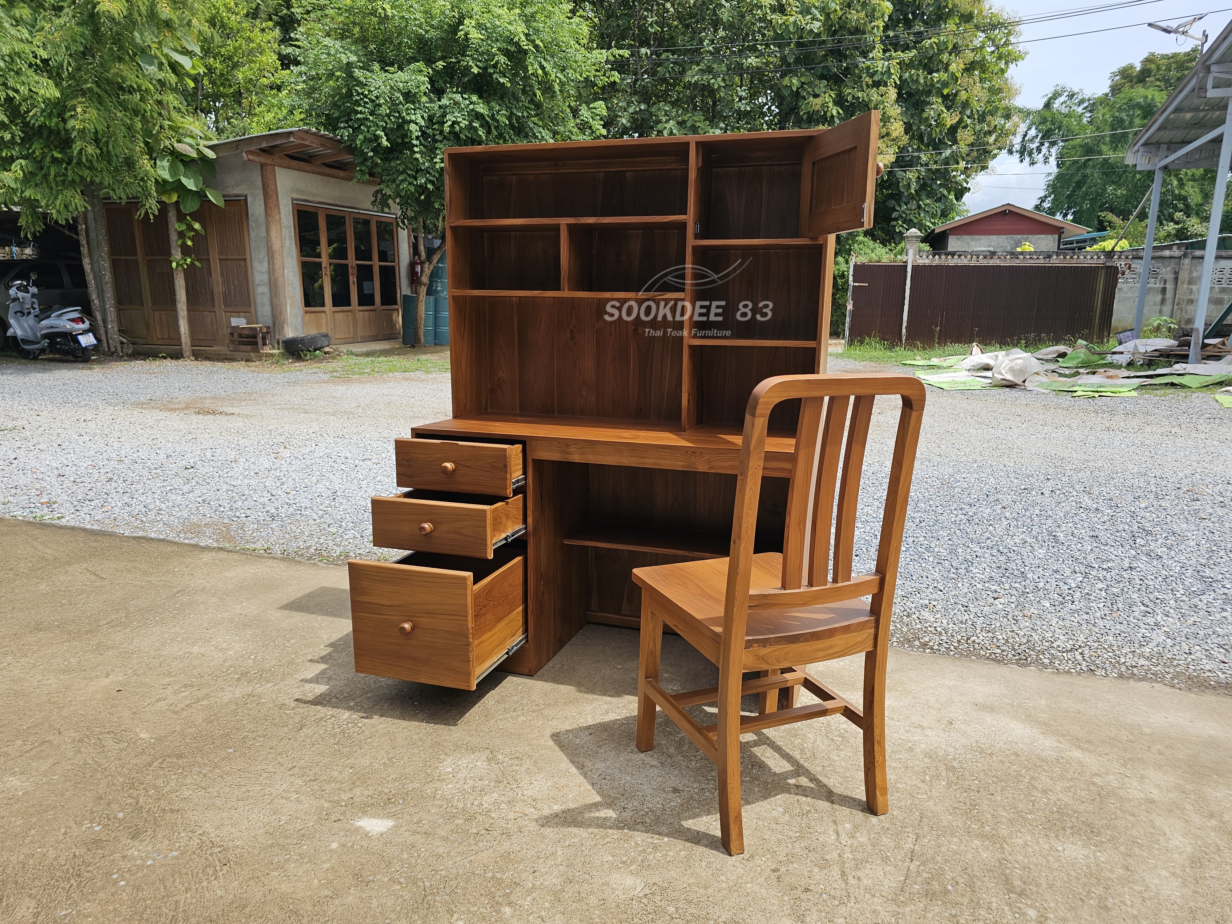 โต๊ะทำงานโนบิตะ ลิ้นชักซ้าย พร้อมเก้าอี้