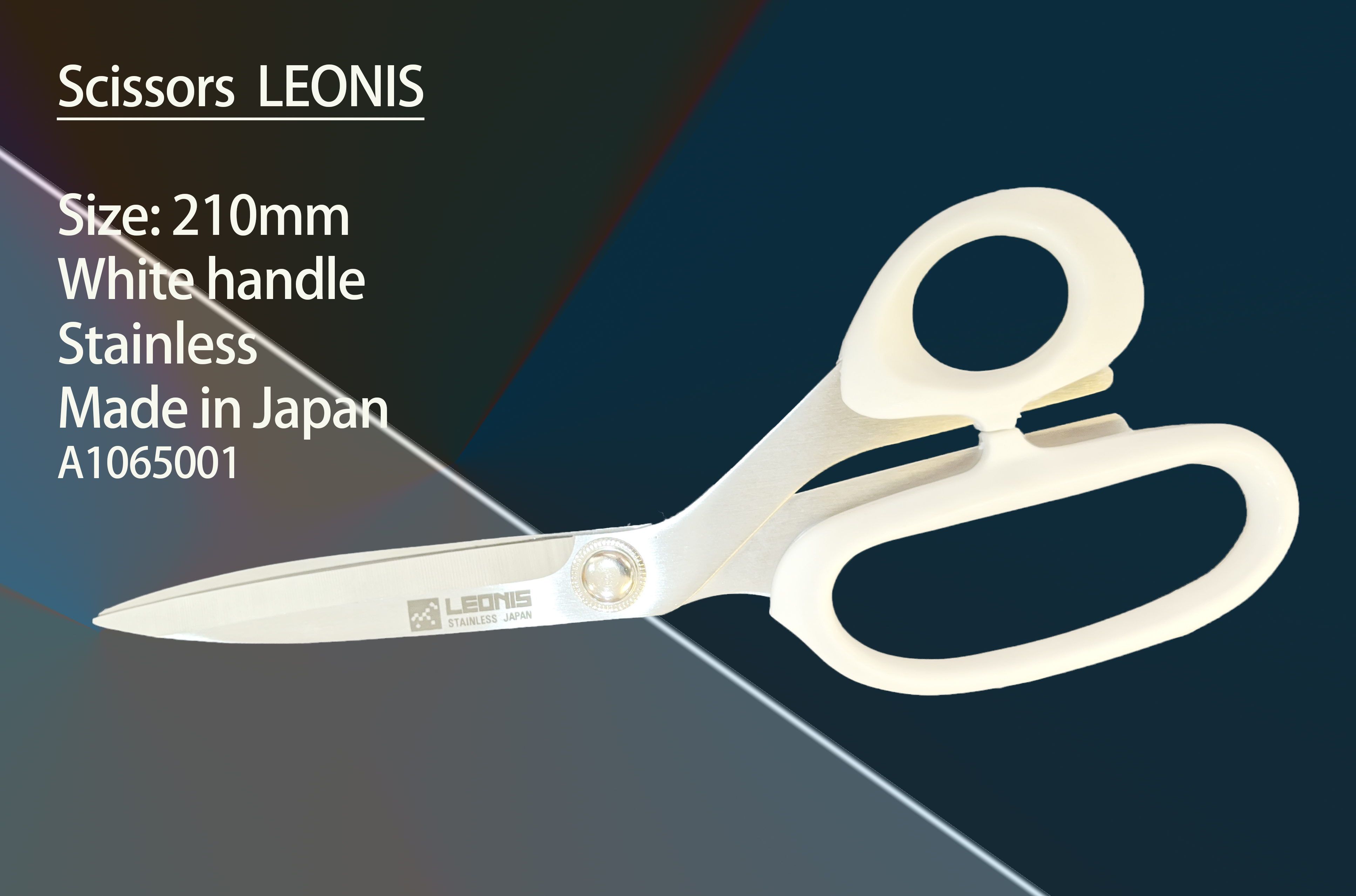 กรรไกรตัดผ้าLeonis 210mm สำหรับตัดผ้า รูปแบบด้ามจับใหญ่ เหมาะมือ กระชับ สีใหม่ สีขาวไม่เหมือนใคร