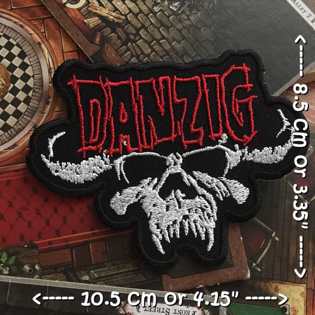 Danzig วงดนตรี ร็อค เฮฟวี่เมทัล พังค์ ตัวรีดแบบปัก อาร์มปัก ตัวรีดติดเสื้อ ตัวรีด ติดกระเป๋า ติดหมวก ติดแจ๊คเก็ต Rock Iron on Embroidered Patch