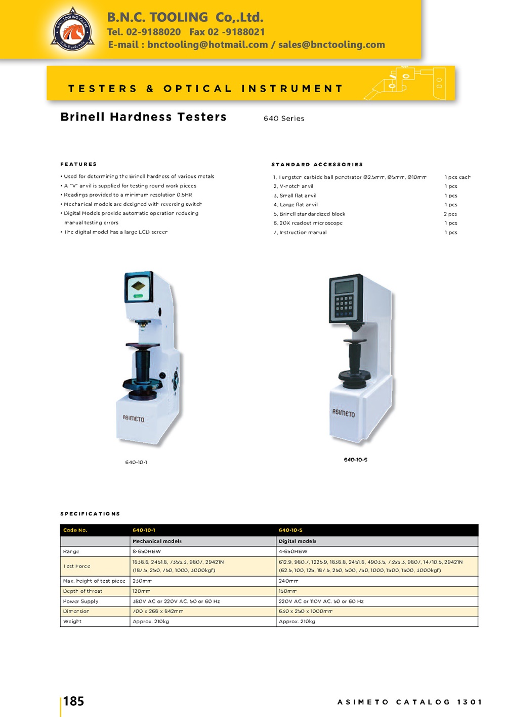 ASIMETO,P185,Brinell Hardness Testers,640-10-1