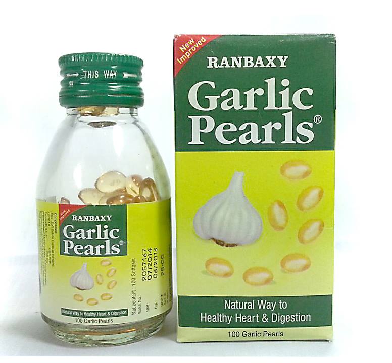 Garlic pearls น้ำมันกระเทียม จากอินเดีย (ขวดแก้ว) ลดแก็สในกระเพาะ ขับลม