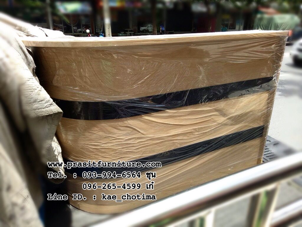 โต๊ะเคาน์เตอร์โค้ง 2 ลิ้นชักแนวนอน