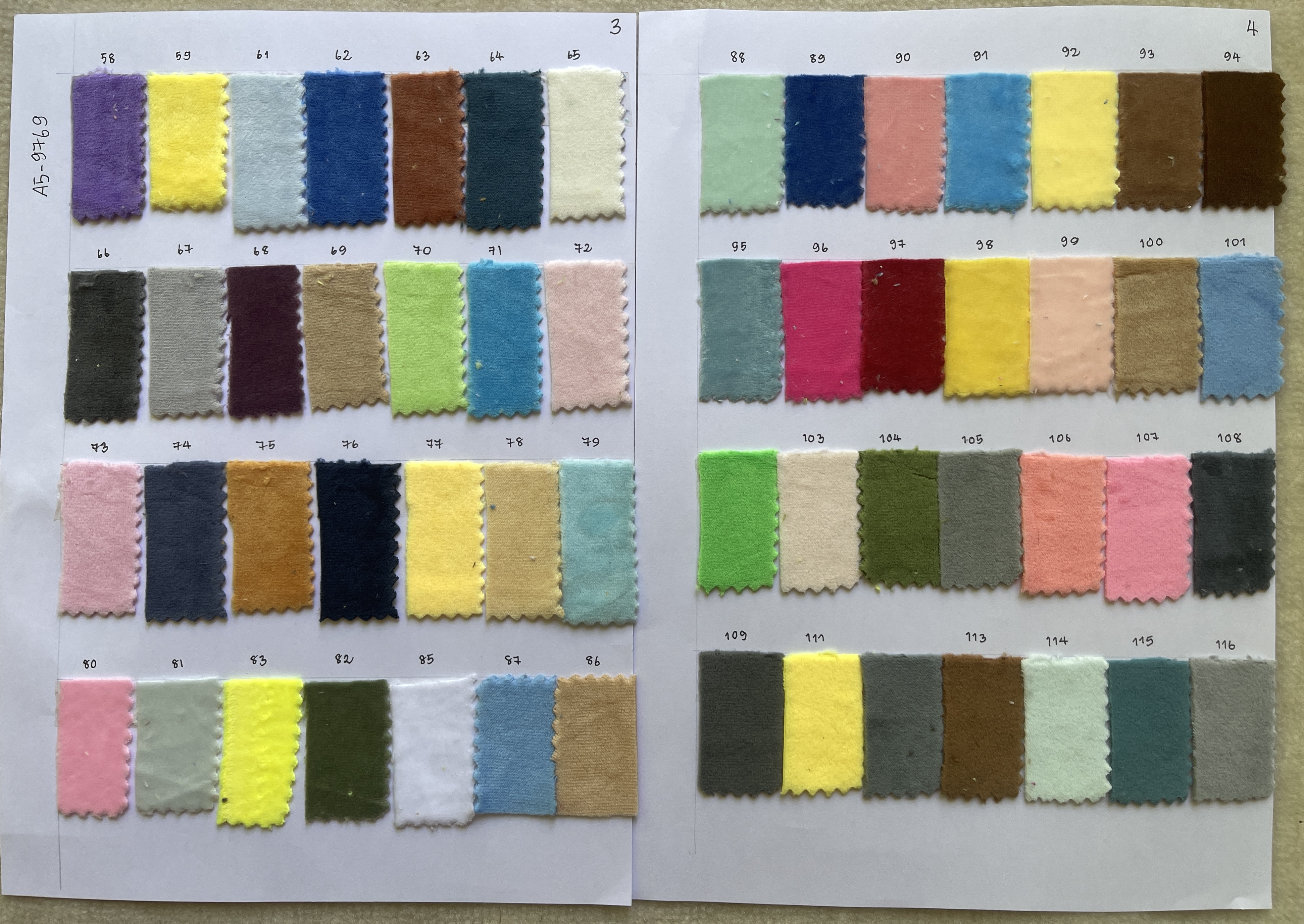 A5-9769 ผ้าขน ผ้าขนสั้น 1 มม supersoft E.F. Velour ผ้าขนทำตุ๊กตา ผ้าขนทำหมอน ผ้าชุดเด็ก ผ้าเสื้อหนาว ผ้าปัก หน้า ุ63"