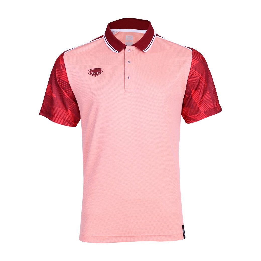 Grand Sport เสื้อโปโล เสื้อคอปก แกรนด์สปอร์ต รหัส 12-286 (012286) สีเขียว/แดง/ขาว