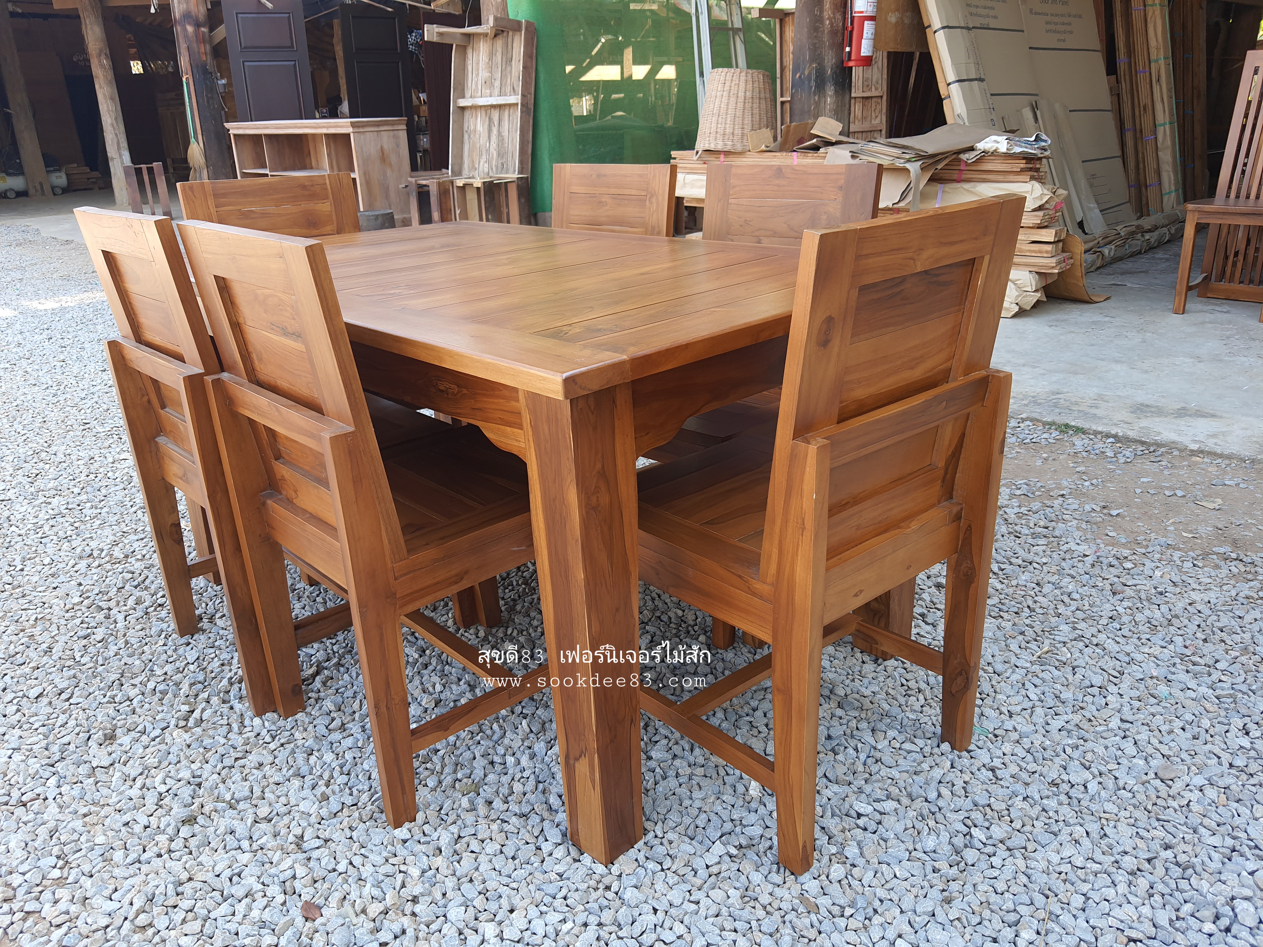 ชุดโต๊ะกินข้าวสุดคุ้ม เก้าอี้ 6 ตัว