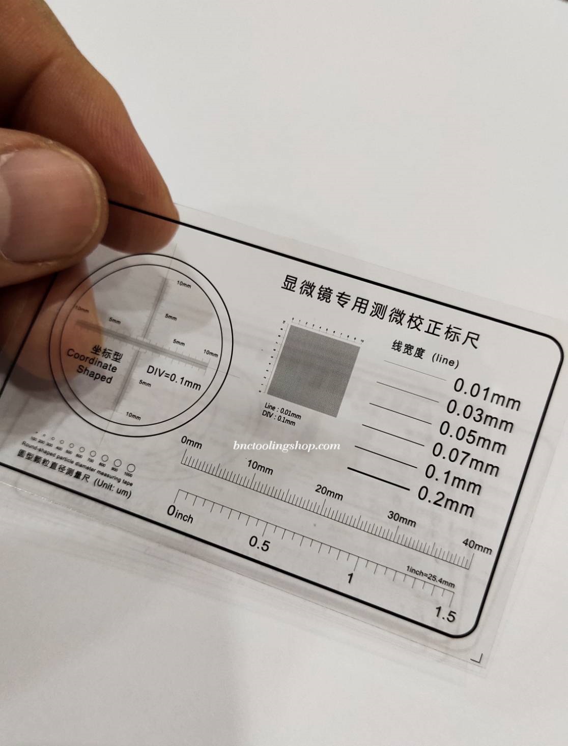DG-69 แผ่นใสมาตราฐานเพื่อตรวจสอบงาน, Soft Ruler Microscope Calibration, Slide Line Width Particle, Diameter Measurement Tool Caliper Film Point Gauge.,