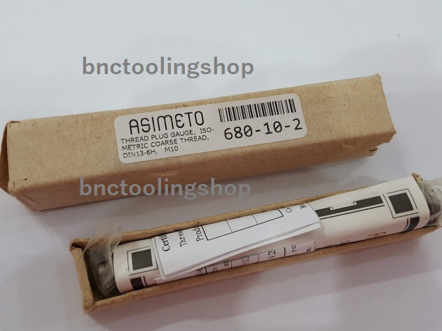 เทรดปลั๊กเกจเหล็กแข็ง SK, Asimeto ขนาด M10-6H Thread Plug Gauge Steel Standard, Type Asimeto, M10x6H, ISO-METRIC