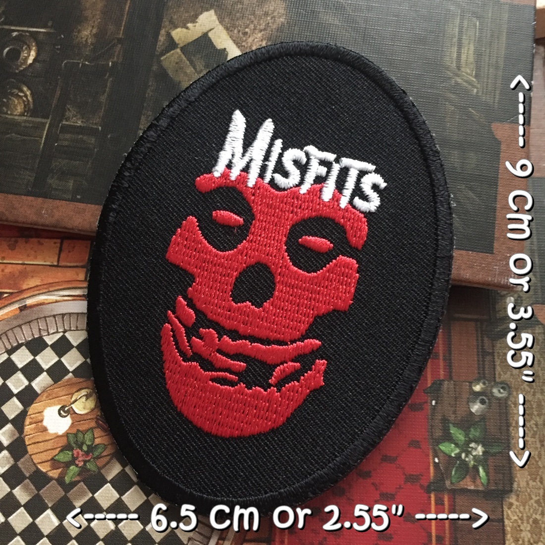 Misfits วงดนตรี ร็อค เฮฟวี่เมทัล พังค์ ตัวรีดแบบปัก อาร์มปัก ตัวรีดติดเสื้อ ตัวรีด ติดกระเป๋า ติดหมวก ติดแจ๊คเก็ต Rock Iron on Embroidered Patch