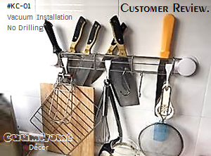 KC-01 ชั้นวางมีด พร้อม Hook ไม่ต้องเจาะผนัง