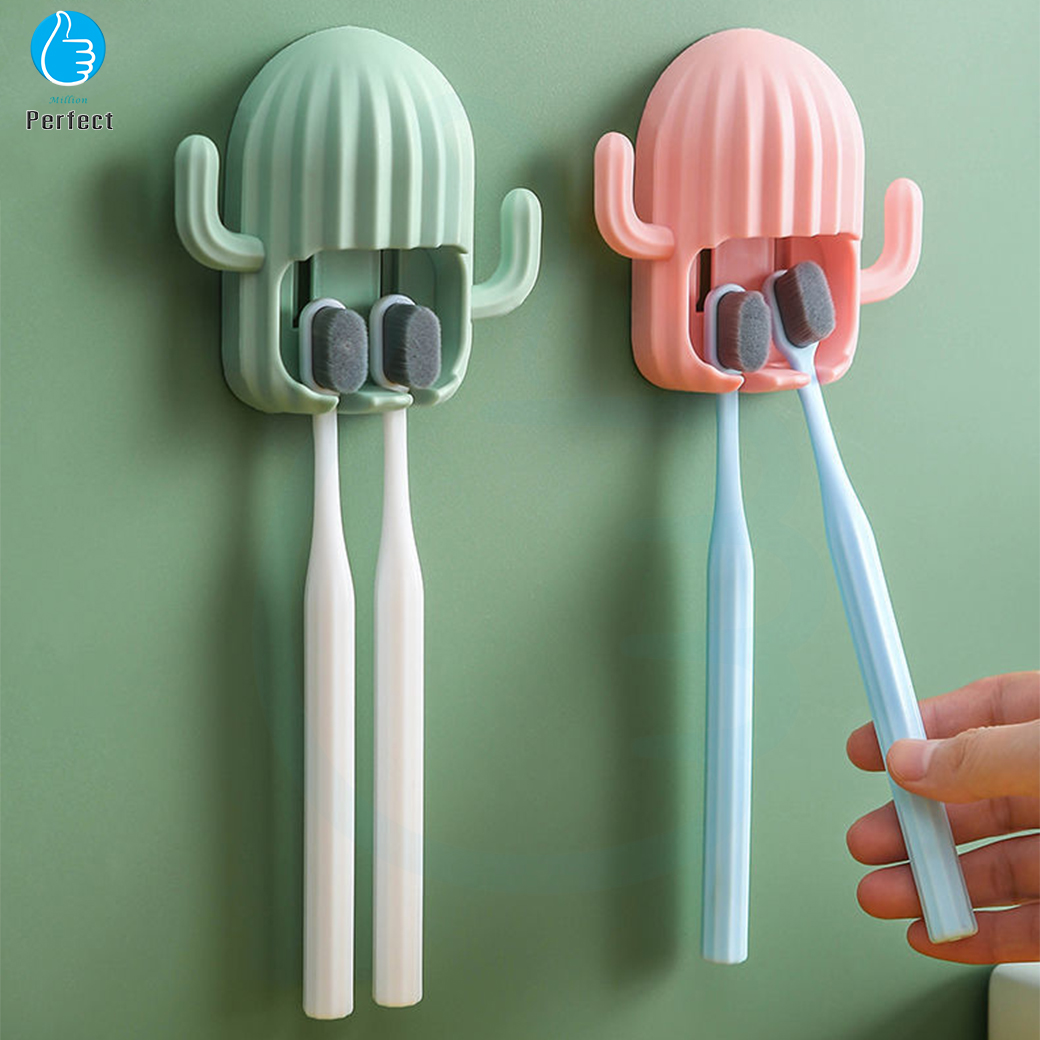 ที่เก็บแปรงสีฟัน ใช้สำหรับแขวนแปรงสีฟัน ทรงกระบองเพชร (ไม่ต้องเจาะผนัง) รุ่น TH2