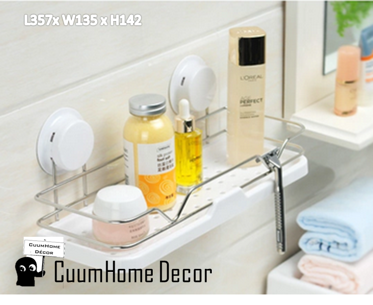 VR-06 ชั้นวางอุปกรณ์ ขนาด L357 x W135 x H142 ไม่ต้องเจาะผนัง