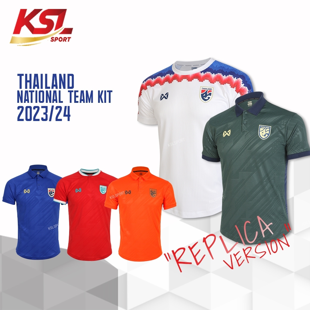 WARRIX เสื้อทีมชาติไทย 2023-24 เกรดเสมือนเสื้อแข่ง (Replica Version) Thailand National Team Kit WA-233FBATH52