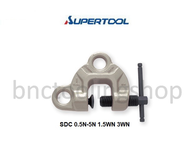แคลมป์ยกเหล็ก มีรูคล้องสลิง 2 ข้าง ความจุสูงสุด 3 ตัน,Screw Cam Clamp Double Eye type Rated capacity 3 Ton,Supertool,SDC 3WN