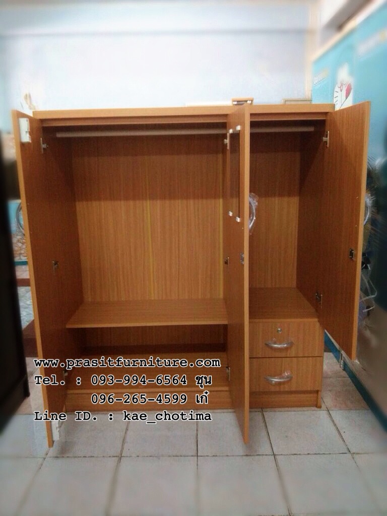 ตู้เสื้อผ้าเด็ก 3 บาน ขนาด 120 ซม.