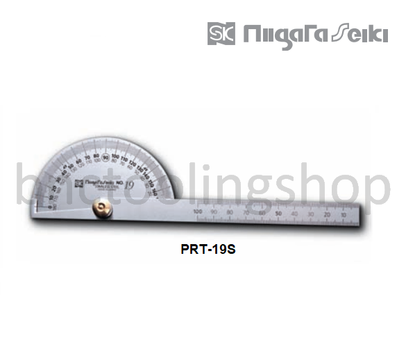 ครึ่งวงกลมวัดองศา(ชุบขาว),Protractor(Chrome Finish),Niigataseiki,PRT-19S