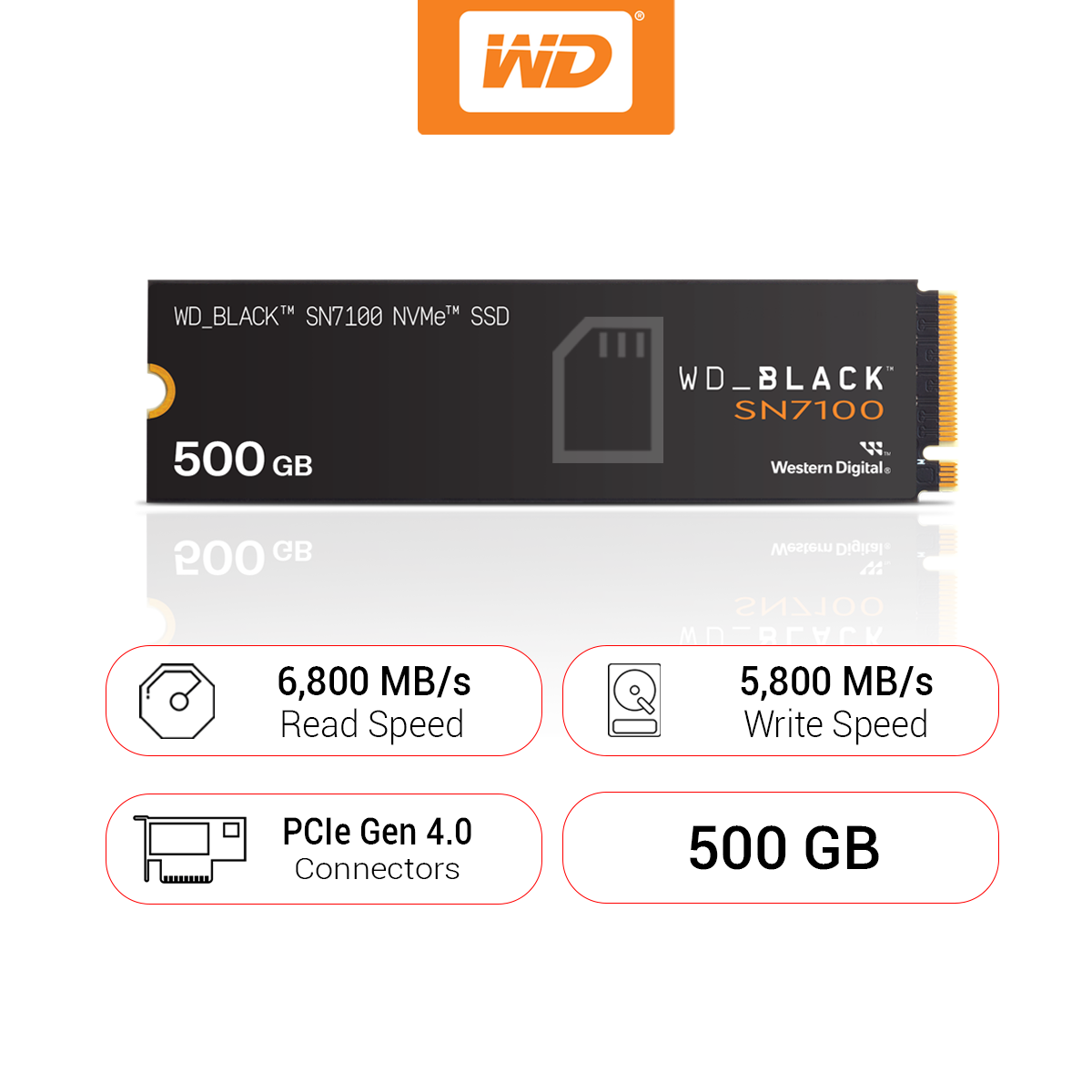 WD Black SN7100 SSD 500GB PCle4x4 NVMe M.2 2280 เอสเอสดี Solid