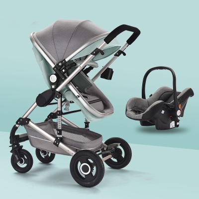 รถเข็นเด็ก Bechild High Stand Luxury Premium 3 in 1 (พร้อมตะกร้าคาร์ซีท) CS10135