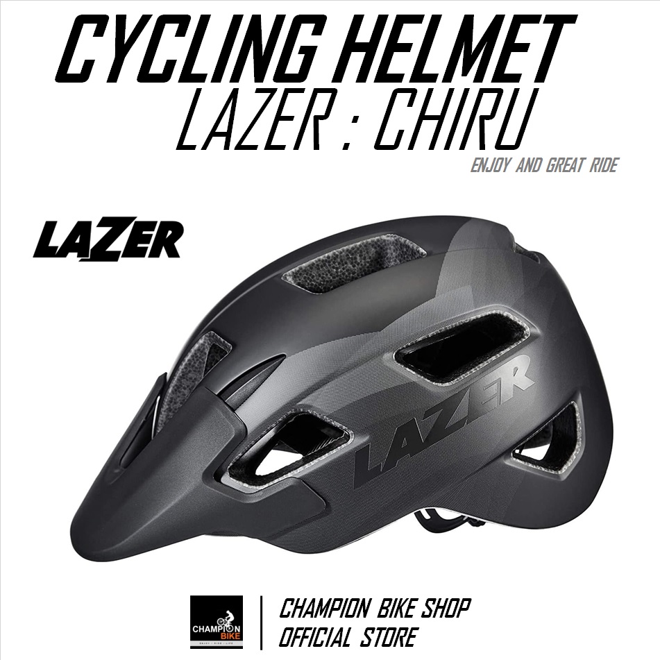 หมวกจักรยาน LAZER : CHIRU MTB BIKE HELMET สีดำด้าน-เทาด้าน