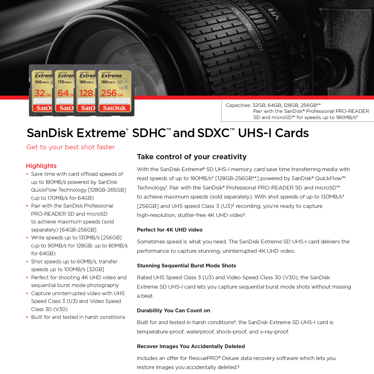 SanDisk Ultra SD Card ClassU3 256GB Speed 180MB/s / 130MB/s R/W (SDSDXVV-256G-GNCIN) SDXC เมมโมรี่การ์ด สำหรับ SDCARD กล้องมิลเลอร์เลส DSLR Mirrorless ประกันตลอดอายุการใช้งาน