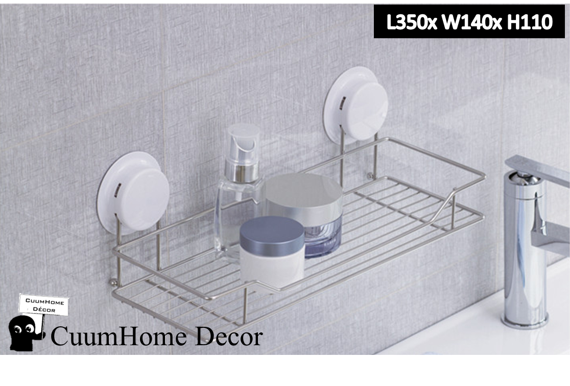 VR-35 ชั้นวางของสแตนเลส ขนาดใหญ่ 35x14x11 เซนติเมตร ไม่ต้องเจาะผนัง